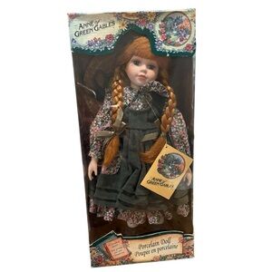Vintage Anne of Green Gables collectible Porcelain Doll with Green Dress